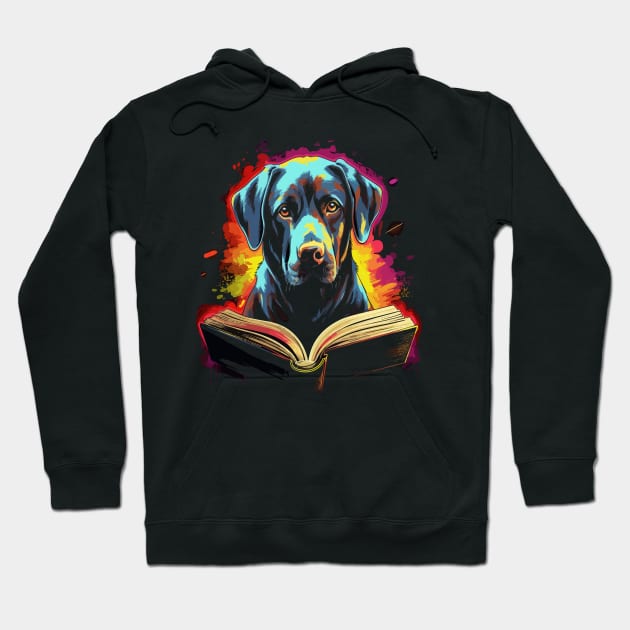 Labrador Retriever Reads Book Hoodie by JH Mart